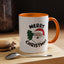 Christmas Mug - Merry Christmas Black Text Santa Tree
