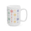 Christmas Mug - Green Yellow & Red Snowflakes Pattern