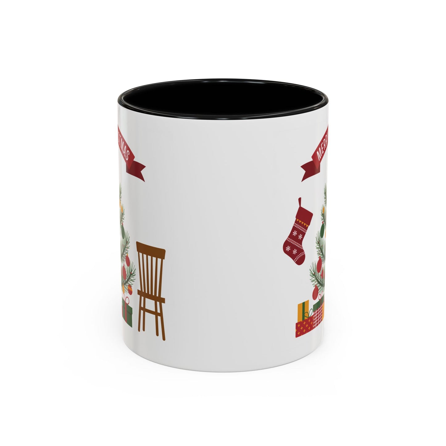 Christmas Mug - Merry Christmas Banner Tree Presents