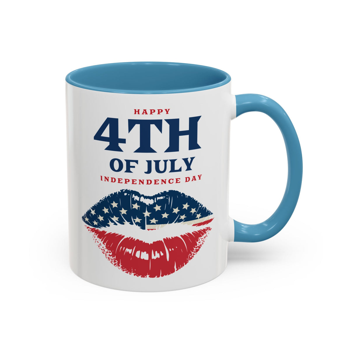 4th of July Mug - Happy 4th of July Flag Lips