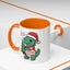 Christmas Mug - Merry Christmas Red Text Dinosaur Tree