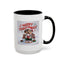 Christmas Mug - Merry Christmas Red Text Puppy Green Top