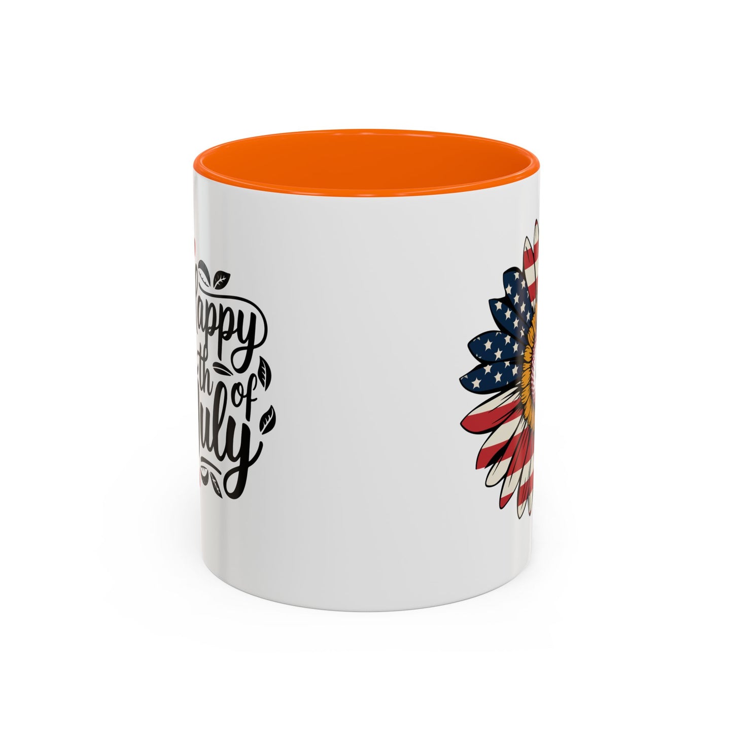 4th of July Mug - Happy 4th of July Sunflower USA Flag