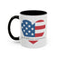 4th of July Mug - God Bless America Flag Heart