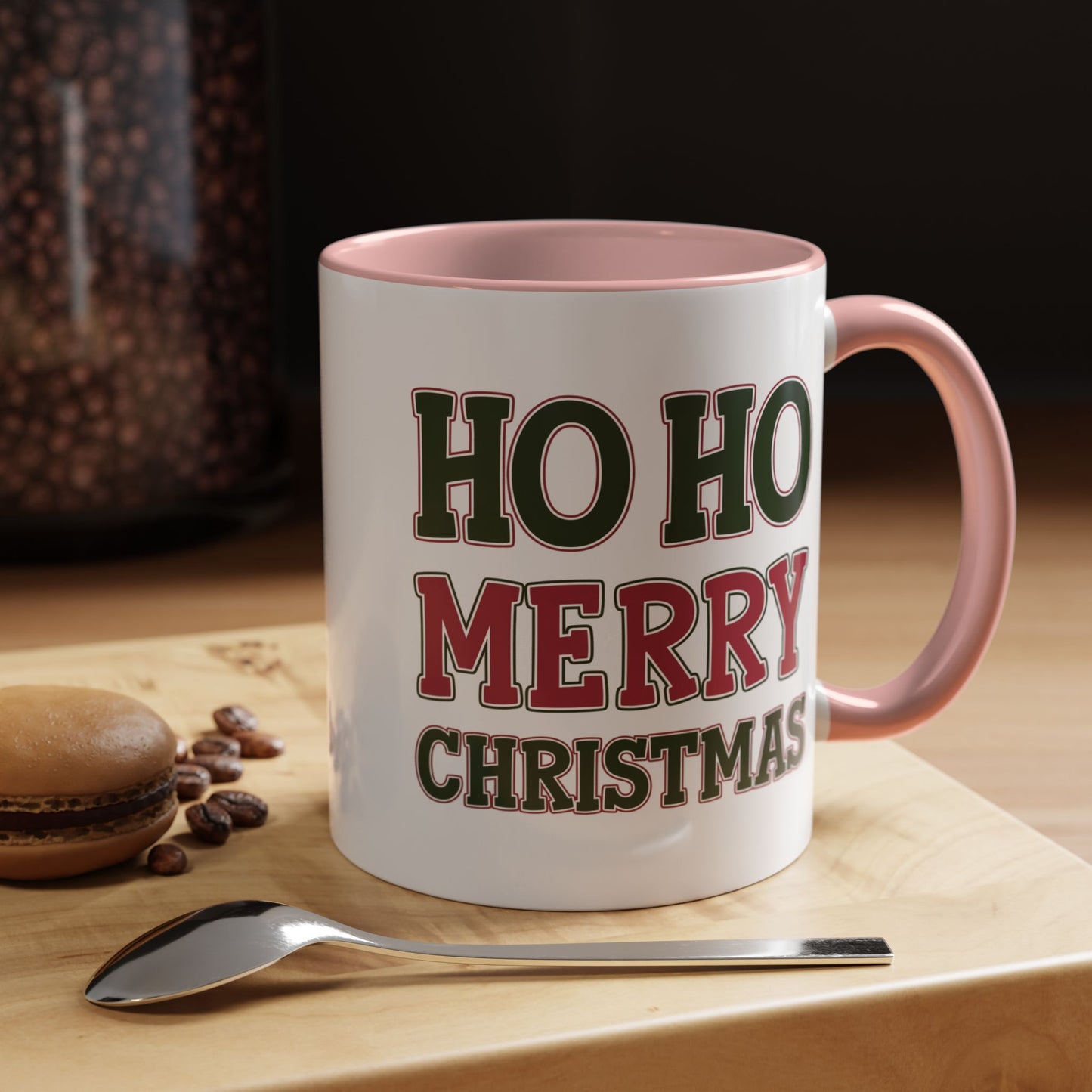 Christmas Mug - Ho Ho Ho Merry Christmas Red & Green Text 4