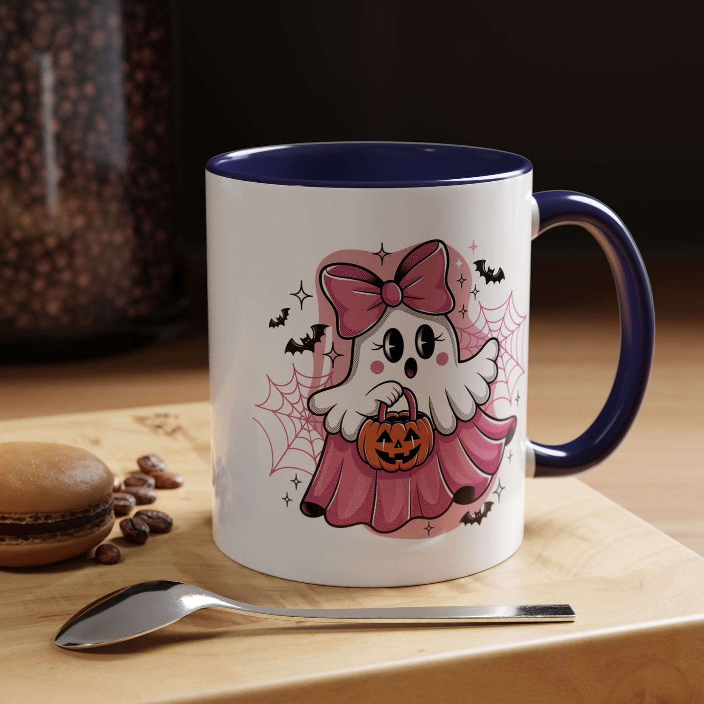 Halloween Mug - Ghost With Pink Bow