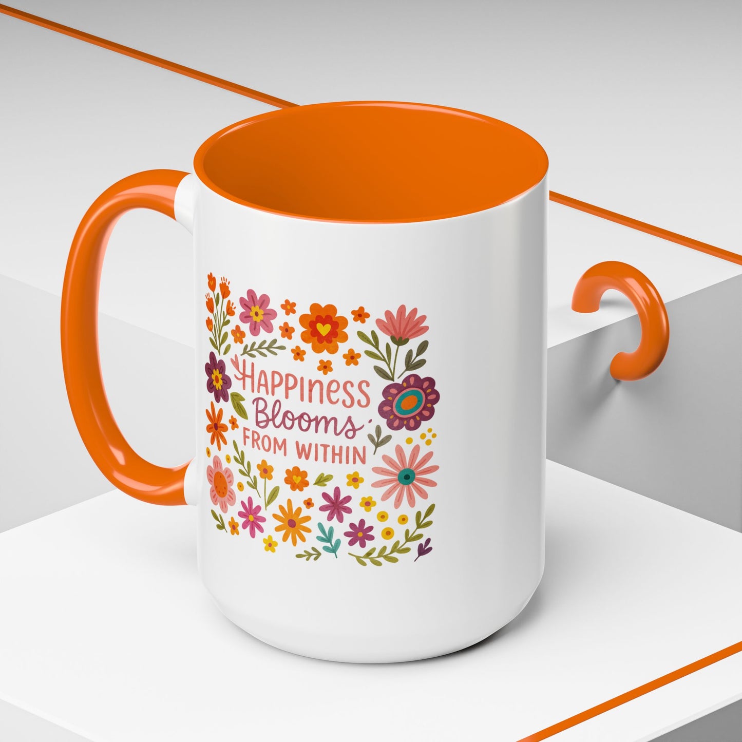 Motivation Mug - Happiness Blooms From Within
