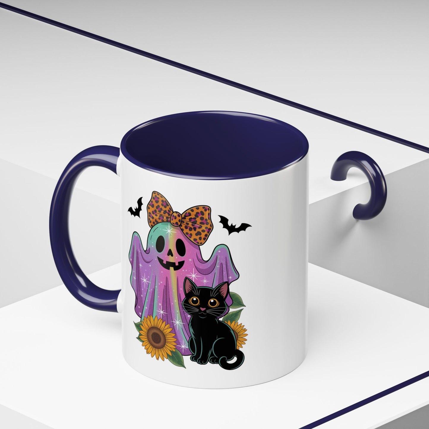 Halloween Mug - Cute Ghost With Cat