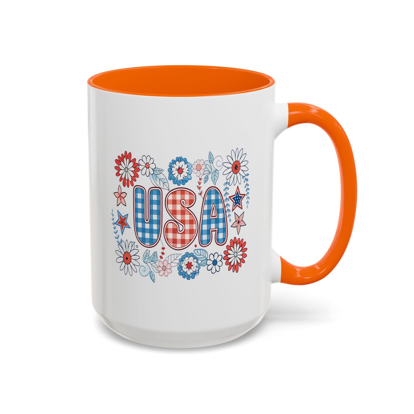 4th of July Mug - USA Preppy Floral