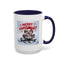 Christmas Mug - Merry Christmas Red Text Puppy Green Top 2