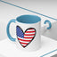 4th of July Mug - USA Flag Heart