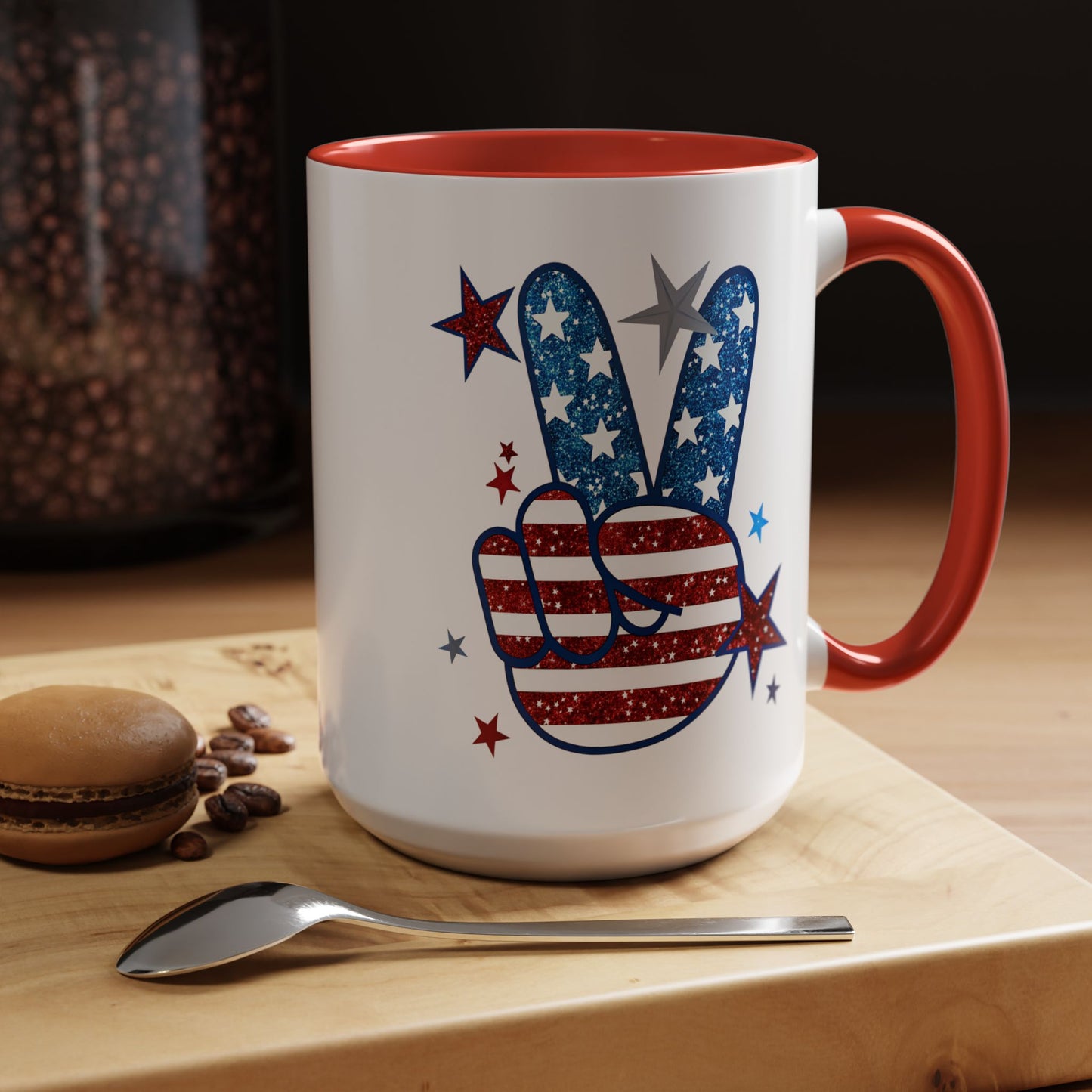 4th of July Mug - America Peace Sign