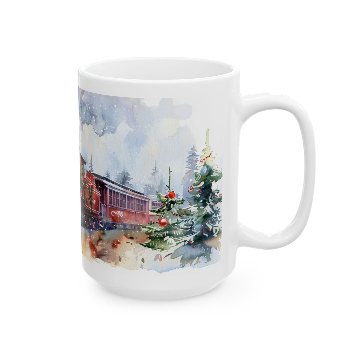 Christmas Mug - Snowy Landscape Train Wrap 4