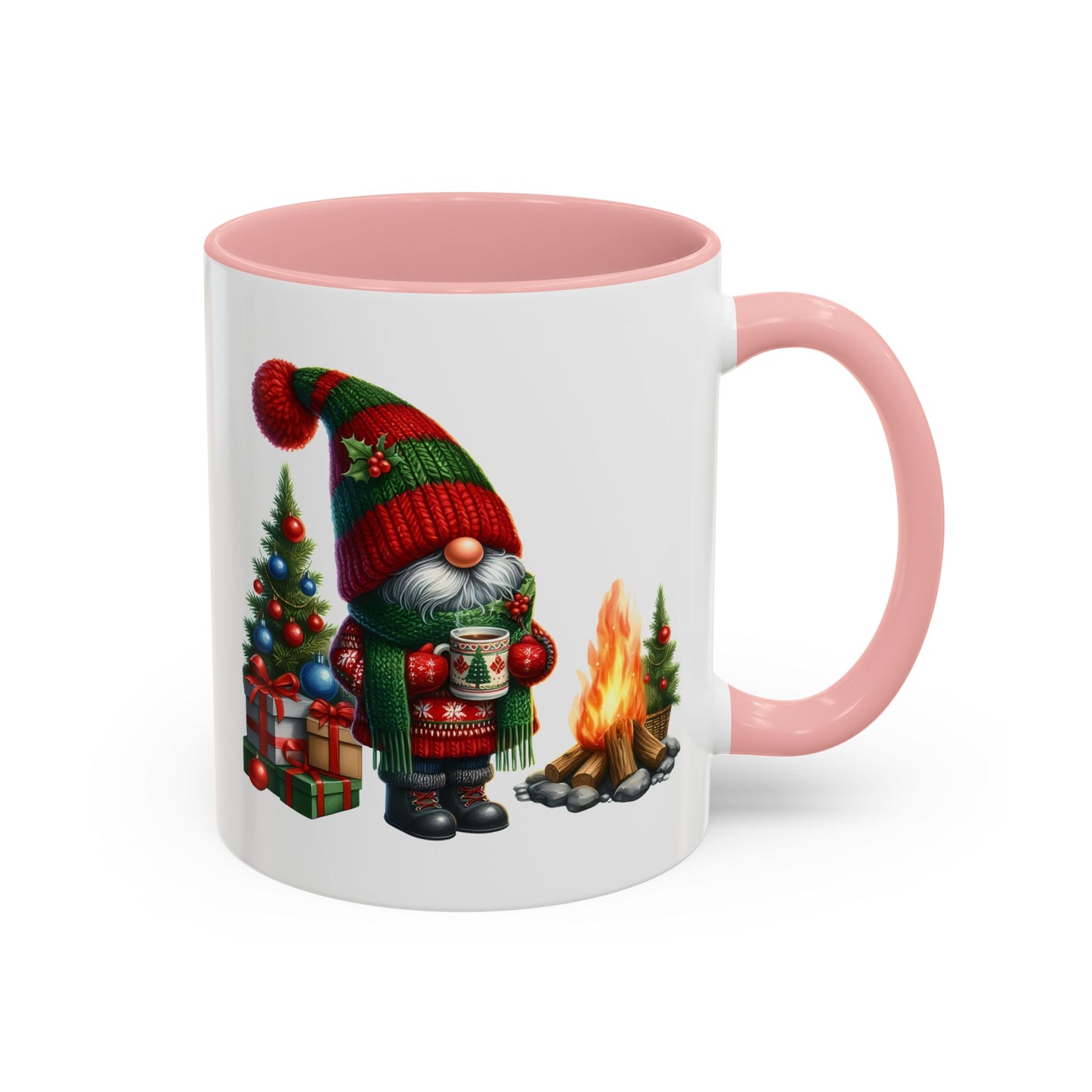 Christmas Mug - Gnome Presents and Fire