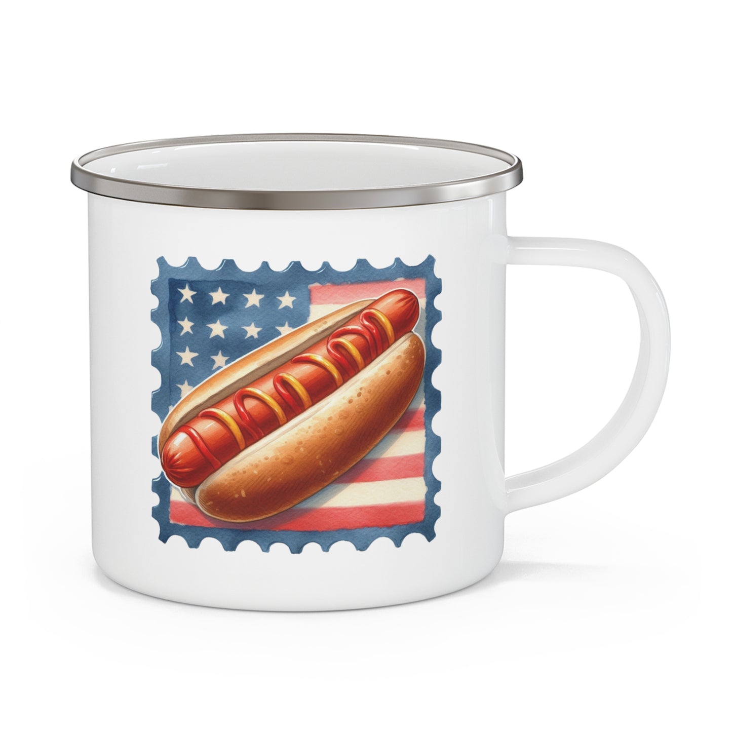 4th of July Mug - American Hot Dog Stamp