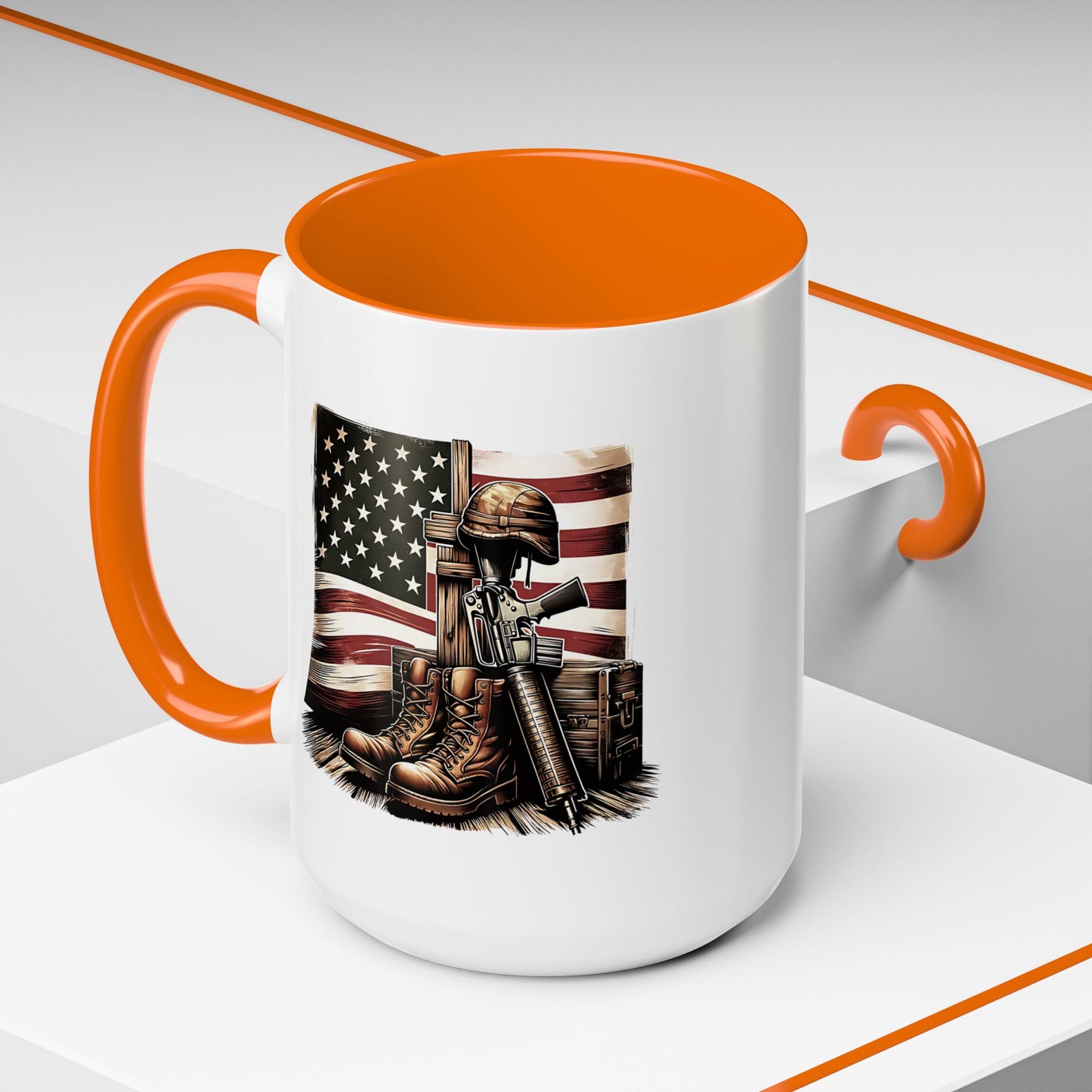 4th of July Mug - Fallen Soldier Boots Flag 3