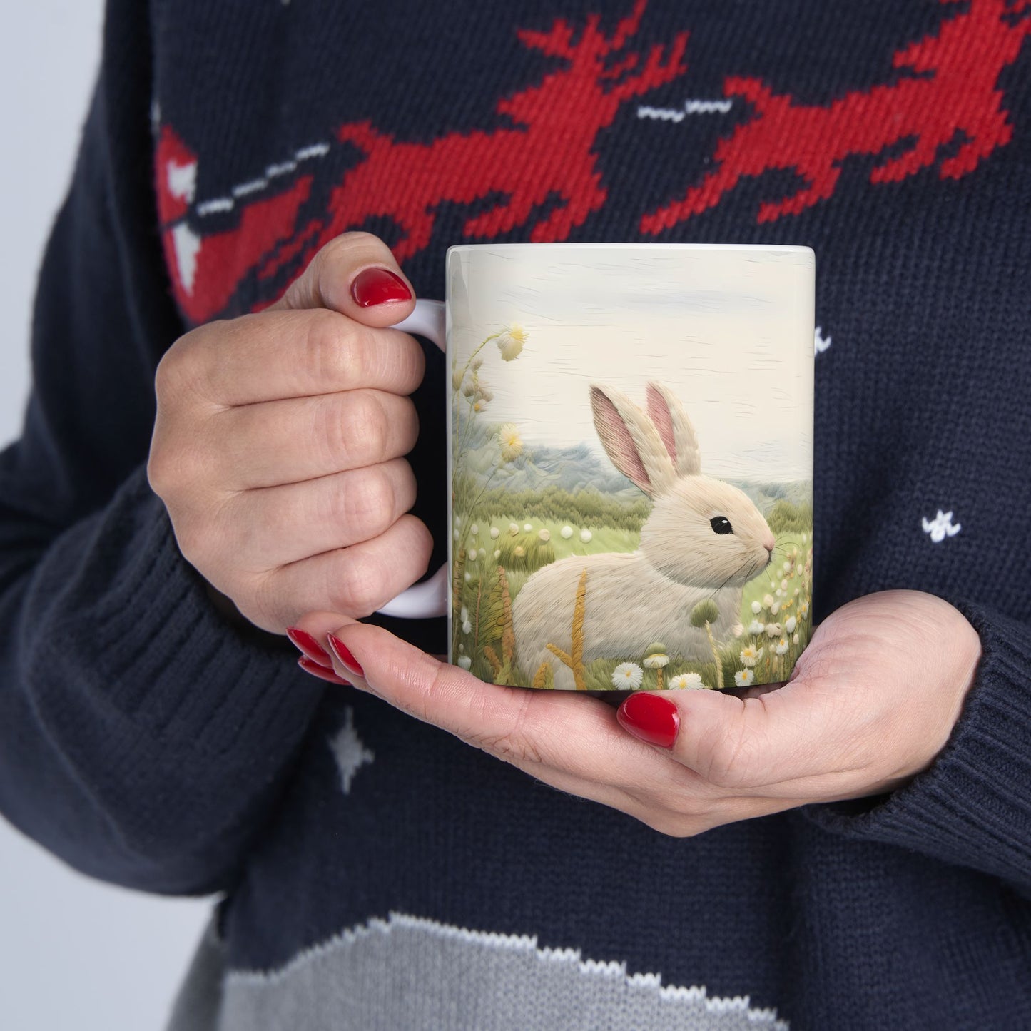Artistic Mug - Felted Bunnies 2