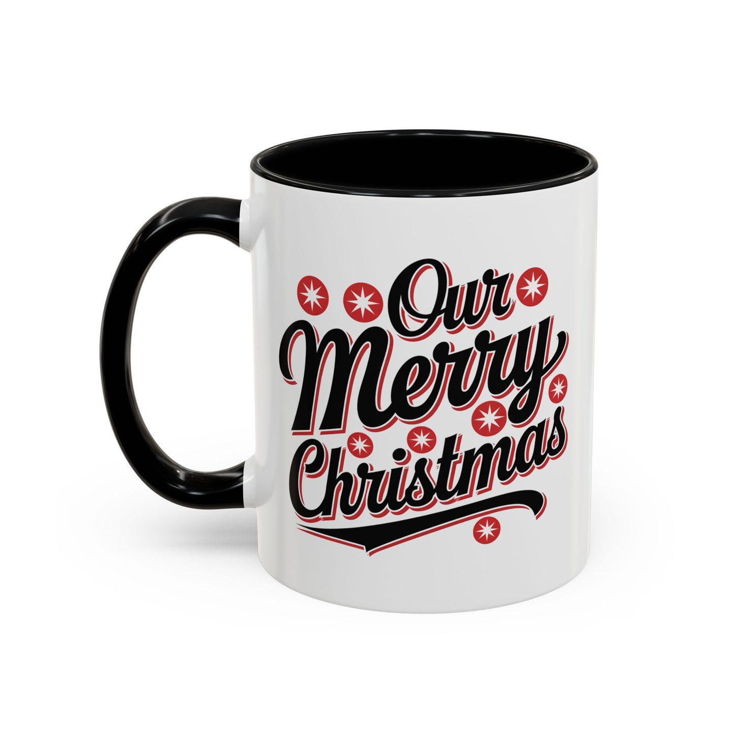 Christmas Mug - Merry Christmas Black Red & White Baseball Text