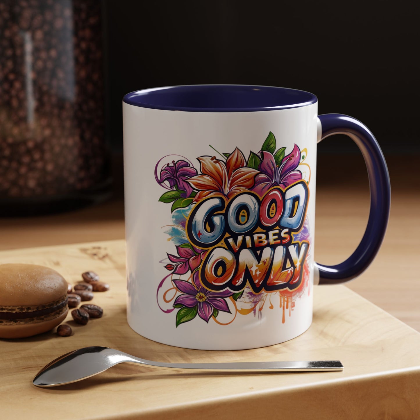 Wellness Mug - Good Vibes Only Graffiti Flowers