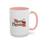 Christmas Mug - Merry Christmas Green & Red Text Santa Presents