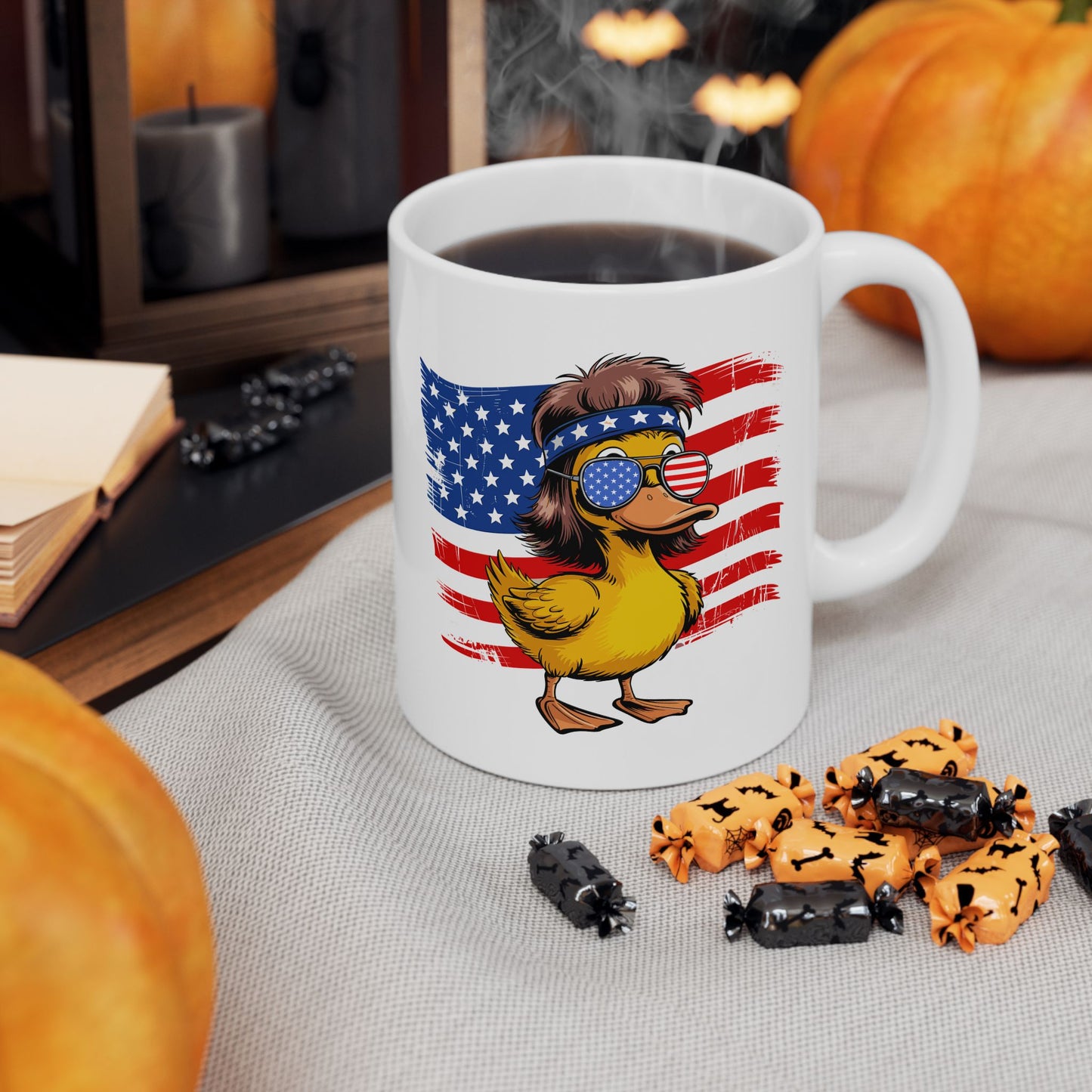 4th of July Mug - Patriotic Duck with Mullet