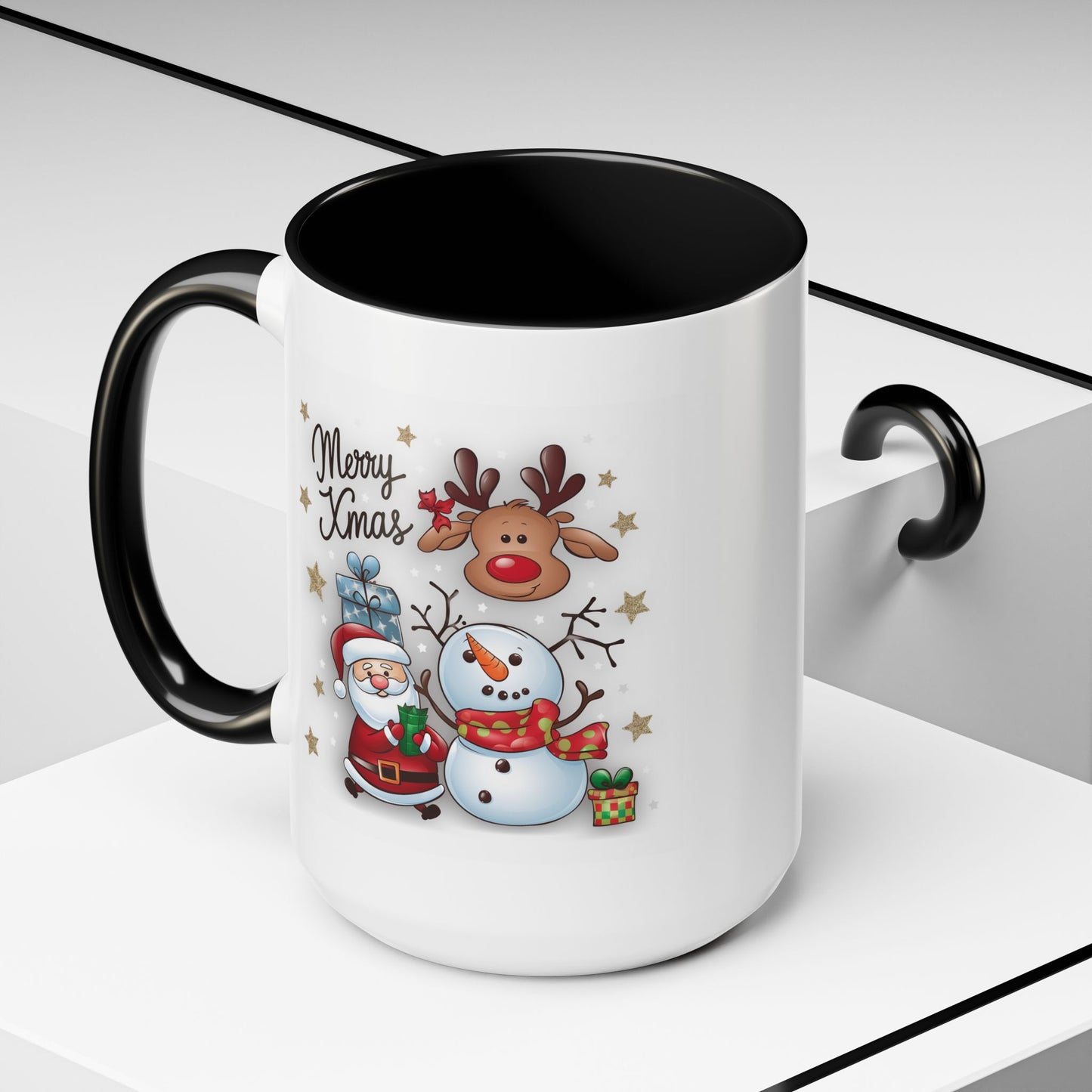 Christmas Mug - Merry Xmas Santa Snowman Reindeer