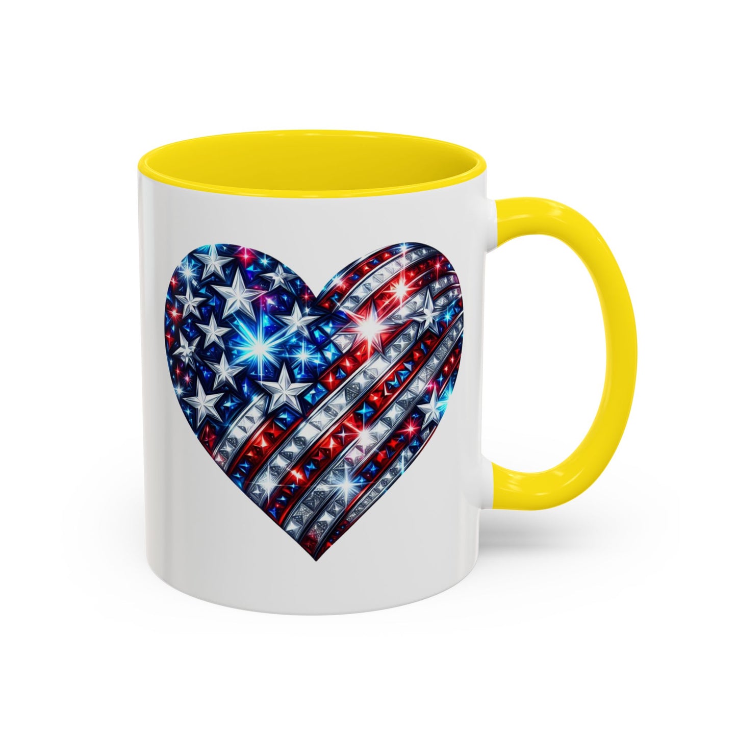 4th of July Mug - USA Sparkle Heart