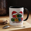 Christmas Mug - Merry Christmas Red Yellow & Blue Text Red Hats