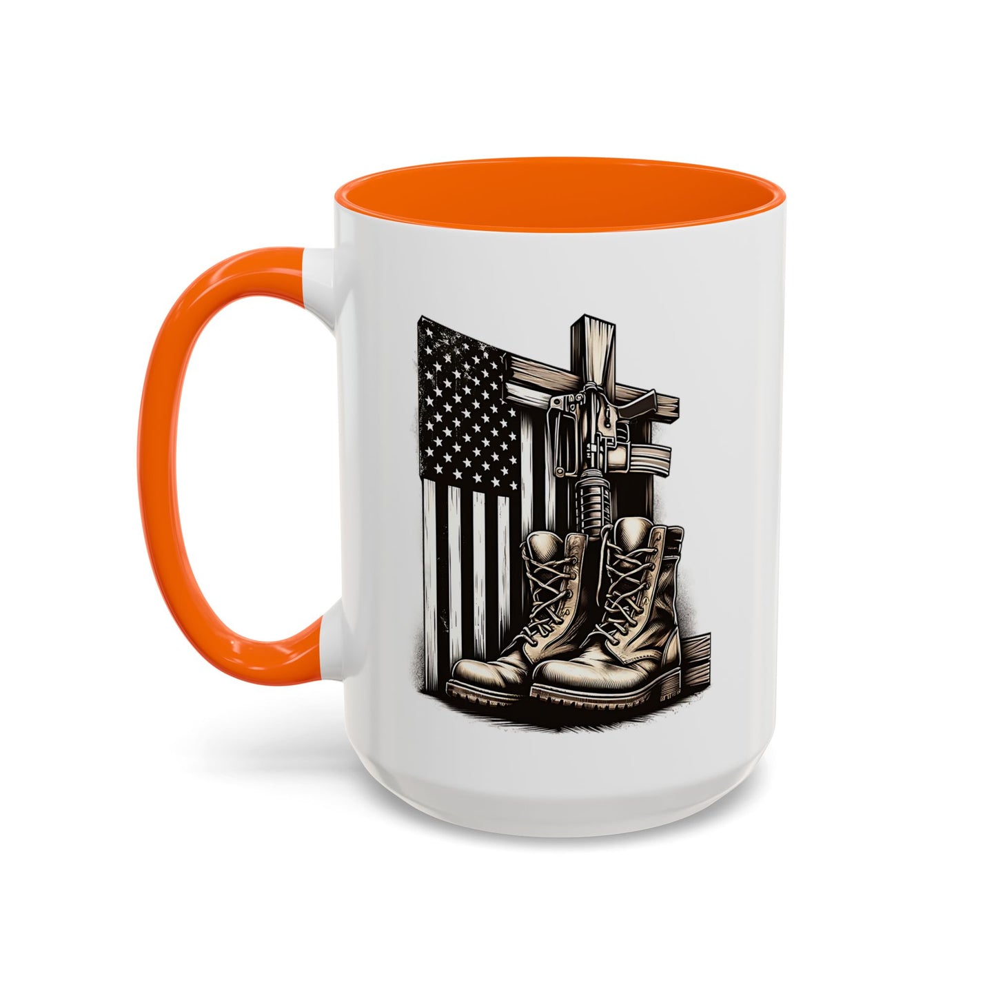 4th of July Mug - Fallen Soldier Boots Flag