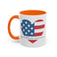 4th of July Mug - God Bless America Flag Heart