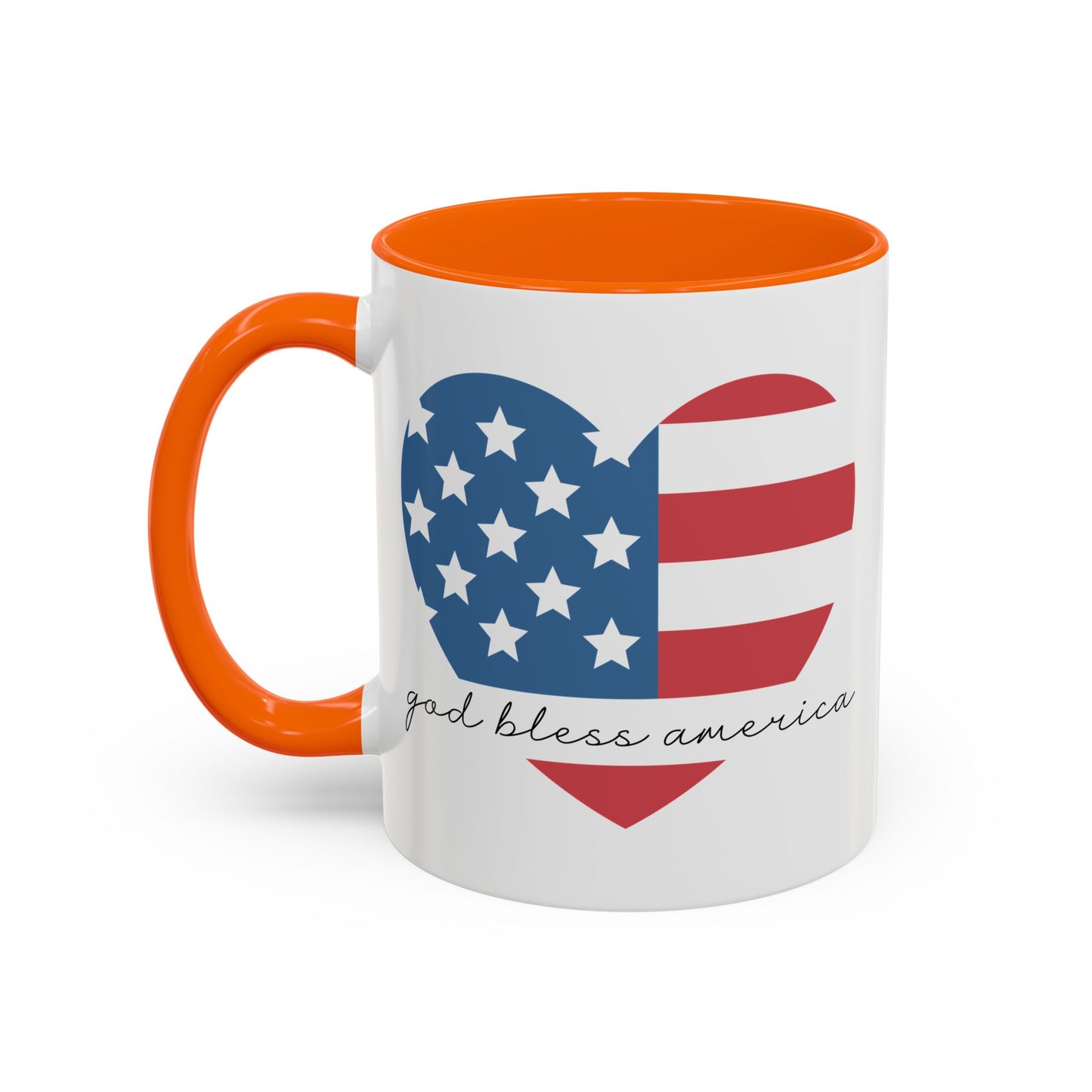 4th of July Mug - God Bless America Flag Heart