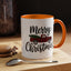 Christmas Mug - Merry Christmas Black Text Tartan Truck