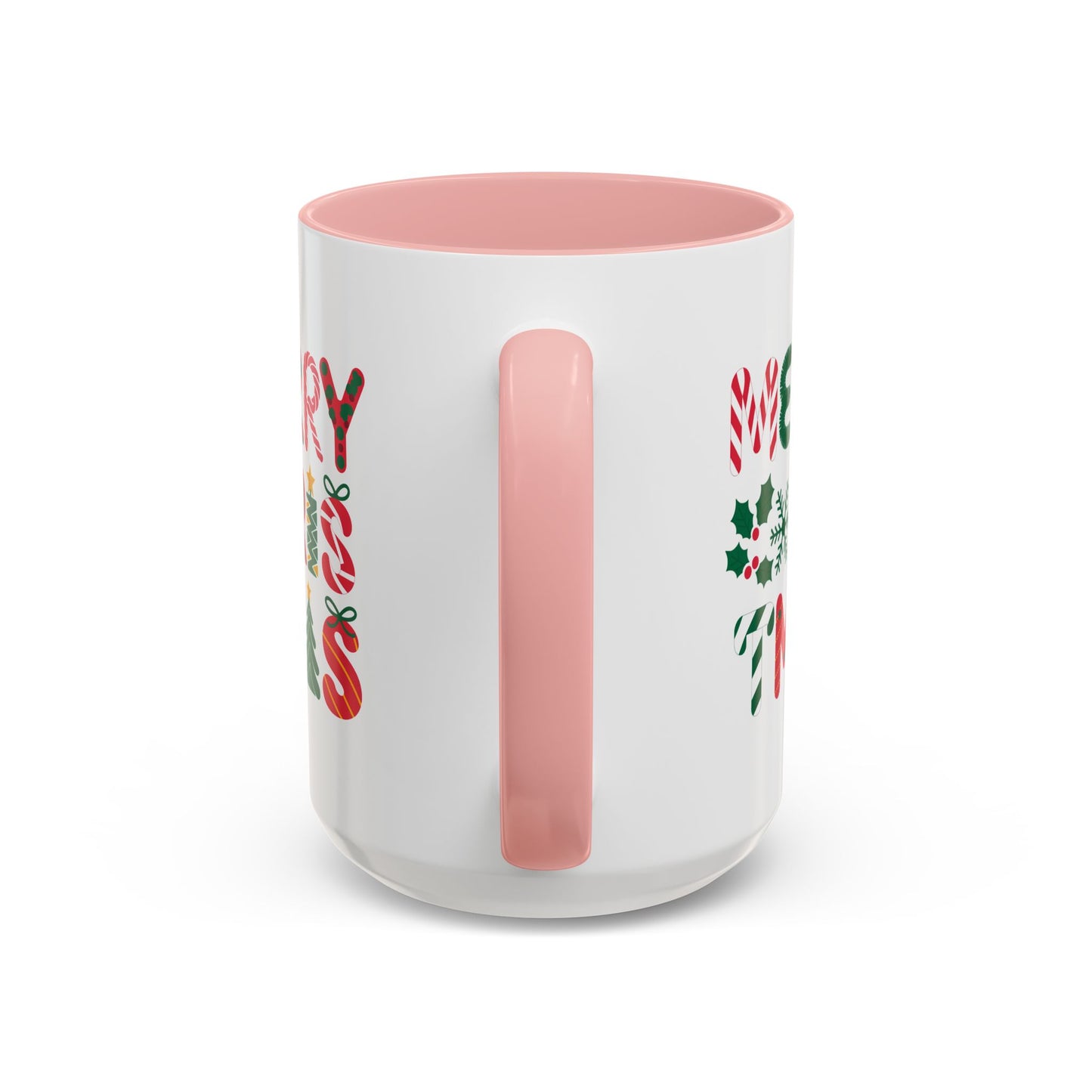Christmas Mug - Merry Christmas Red Green & Gold Decorative Text