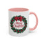 Christmas Mug - Merry Christmas Red Text Bow Wreath