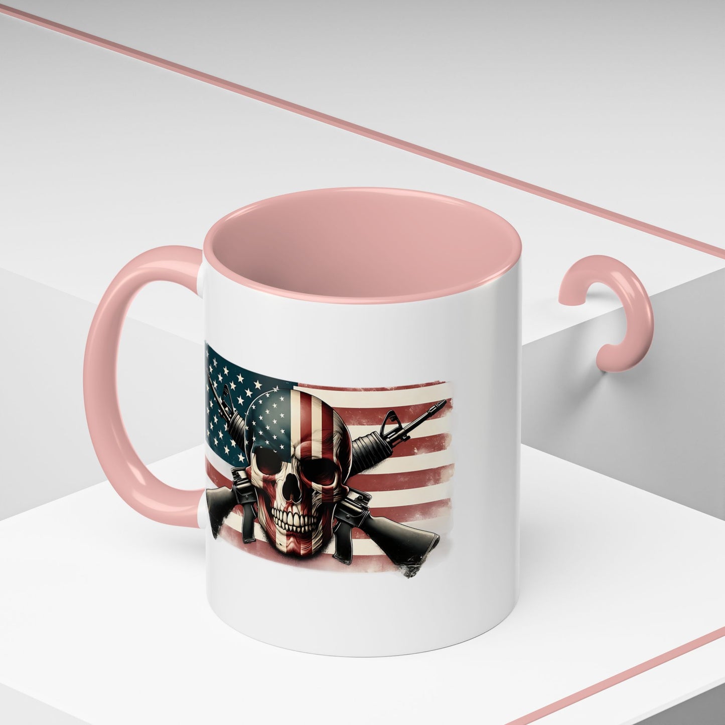 4th of July Mug - Skull Guns Flag