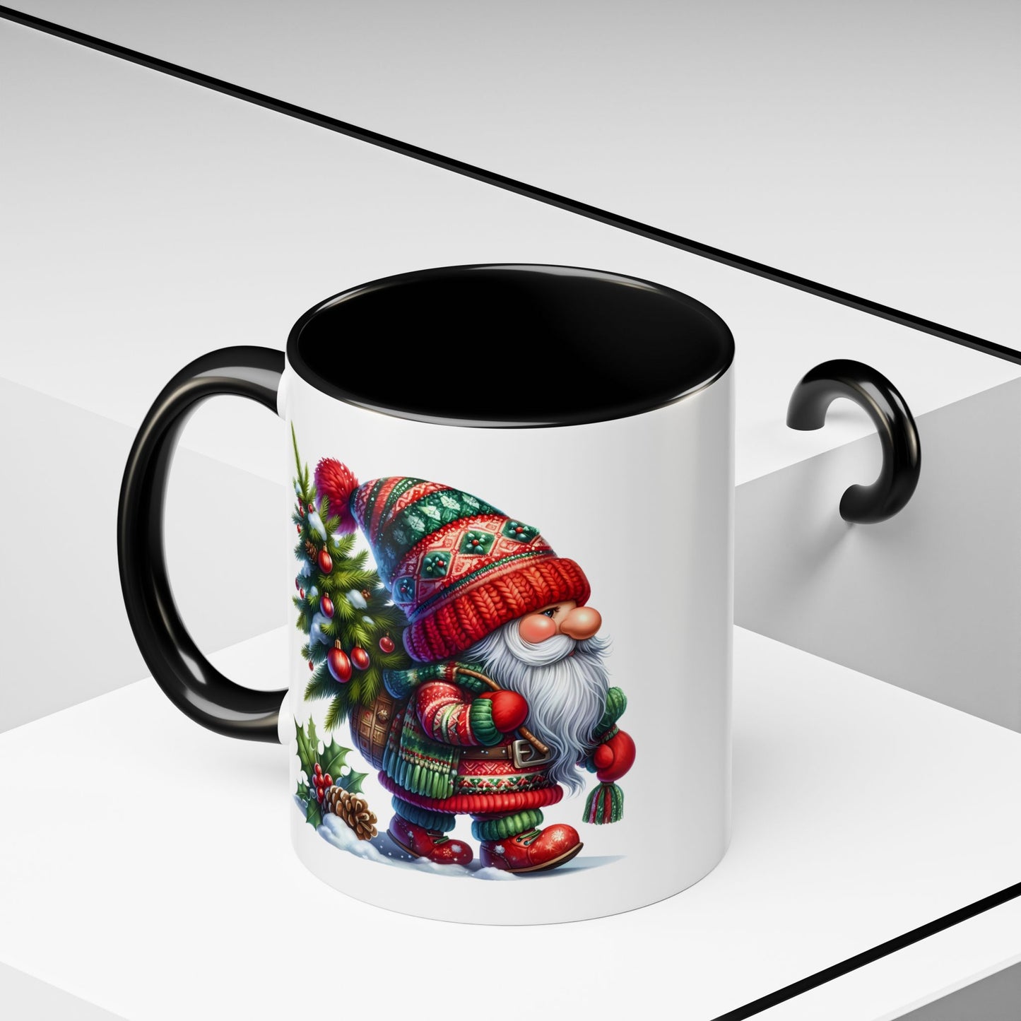 Christmas Mug - Gnome Christmas Tree and Pine Cone
