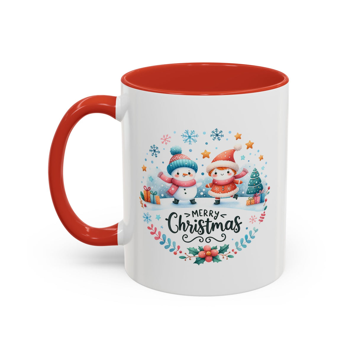 Chistmas Mug - Merry Christmas Snowman and Snowlady