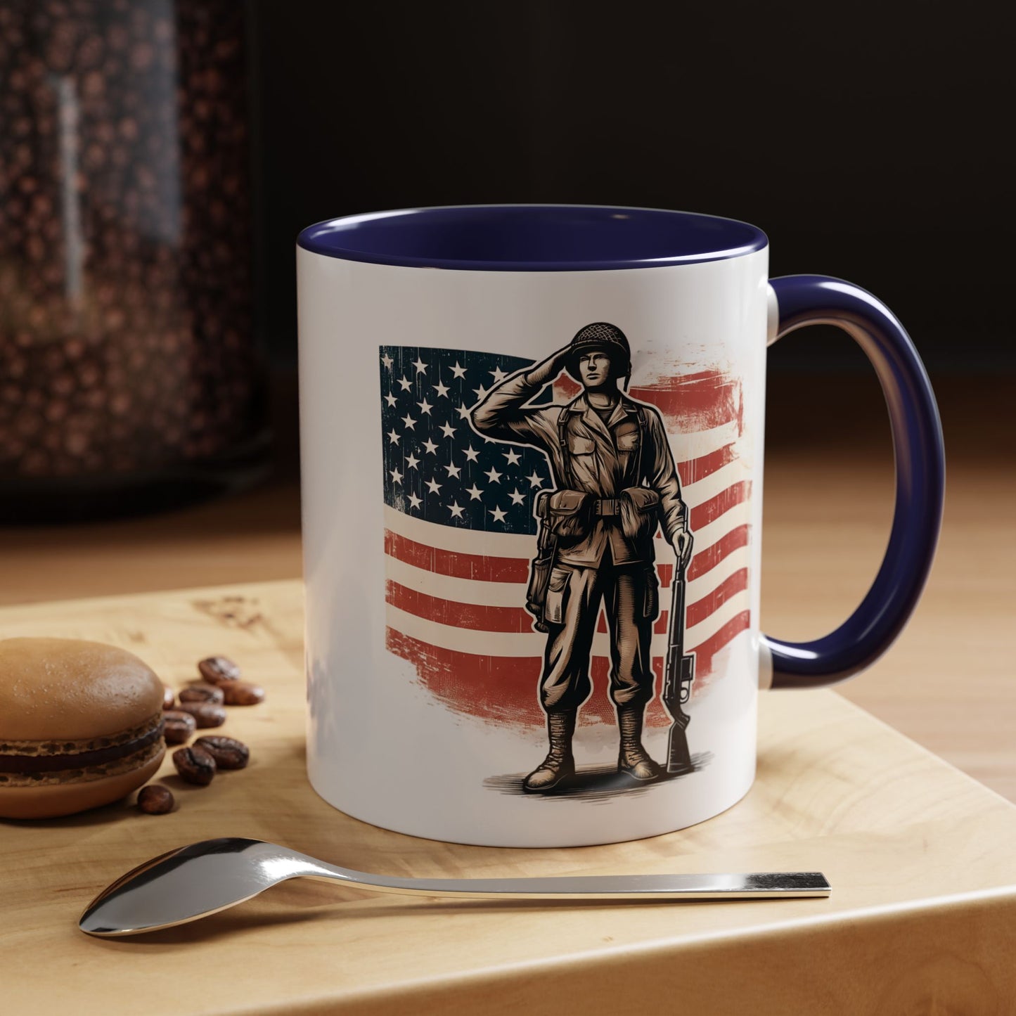 4th of July Mug - American Soldier Flag
