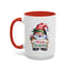 Christmas Mug - Merry Christmas Red & Green Text Gnome Present