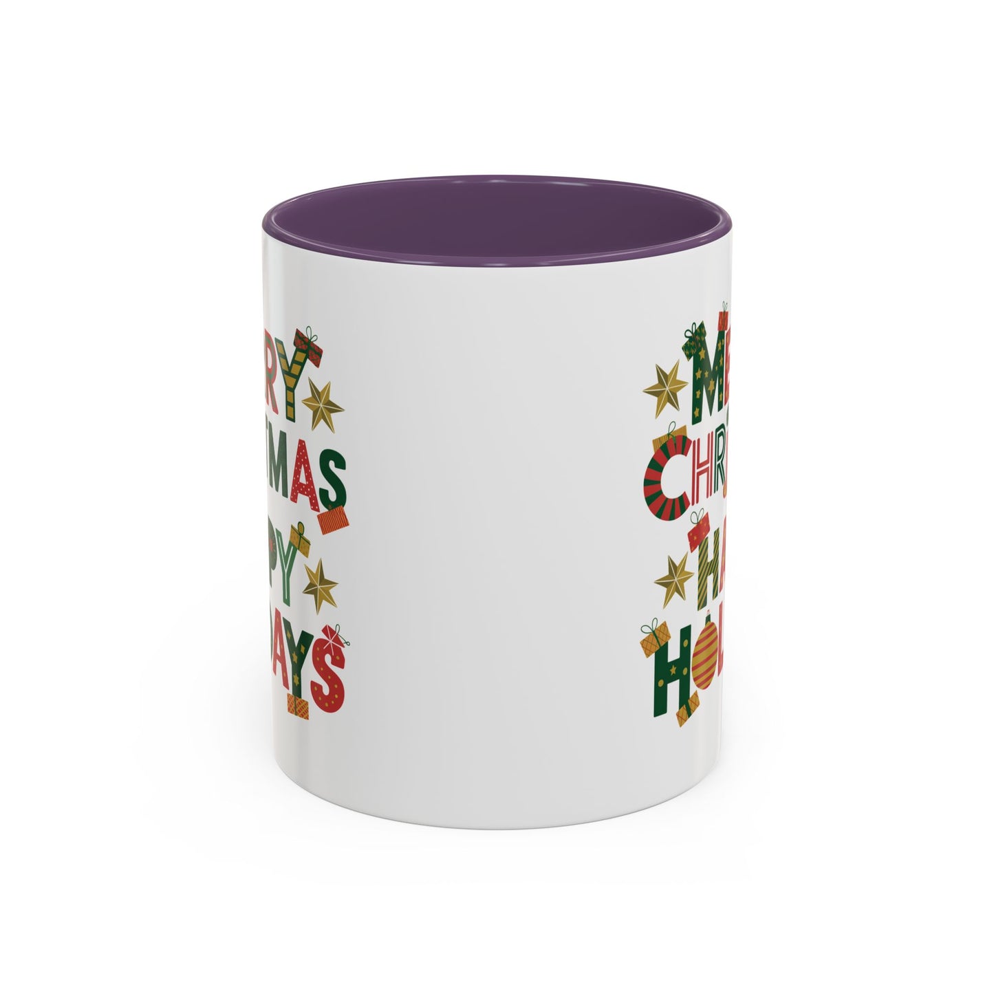 Christmas Mug - Merry Christmas Happy Holidays Decorative Text