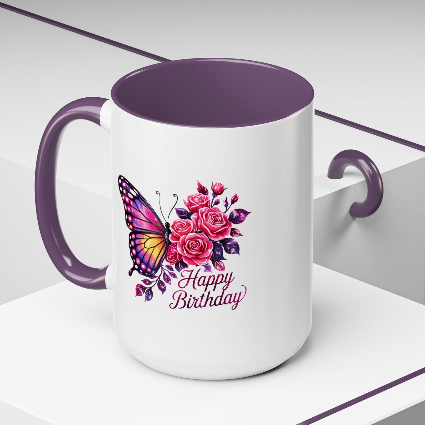 Birthday Mug - Butterfly Flowers