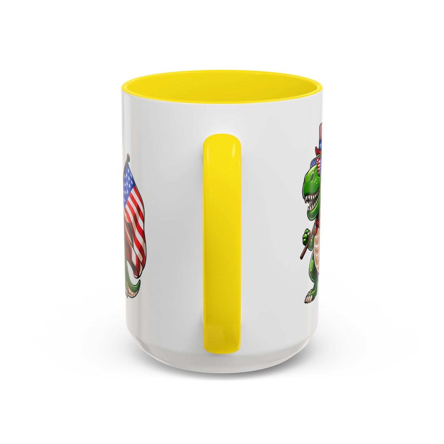 4th of July Mug - T Rex Dinosaur USA Flag