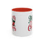 Christmas Mug - Merry Christmas Green & Red Text Star Candy Cane Stocking Snowflake