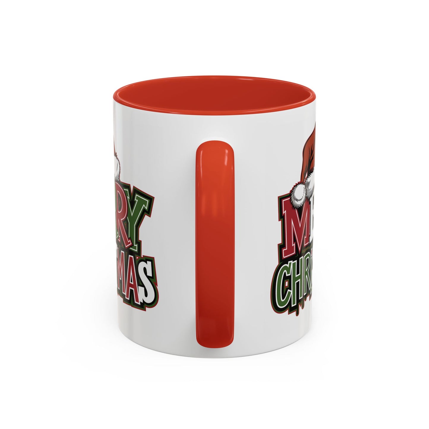 Christmas Mug - Merry Christmas Red Green & White Graffiti Hat