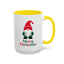 Christmas Mug - Merry Christmas Green & Red Text Gnome Candy Cane
