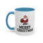 Christmas Mug - Merry Christmas Black Text Santa Walking