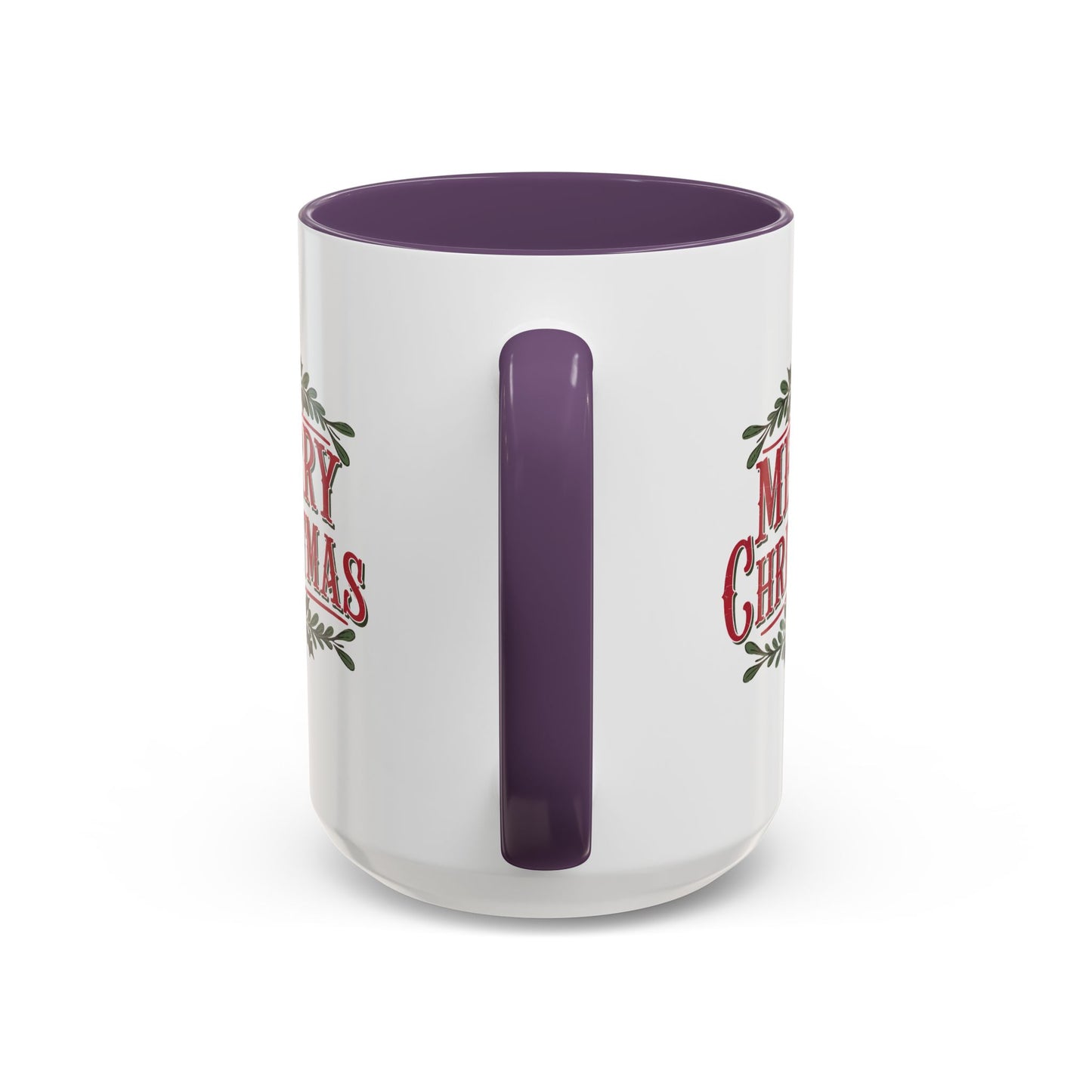 Christmas Mug - Merry Christmas Maroon Text Ornament Decorations