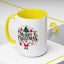 Christmas Mug - Merry Christmas Black Text Santa Reindeer Snowmen Ornaments