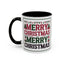 Christmas Mug - Merry Christmas Red Green & Black Text Trees Presents