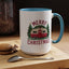 Christmas Mug - Merry Christmas Maroon Text Camper Trees